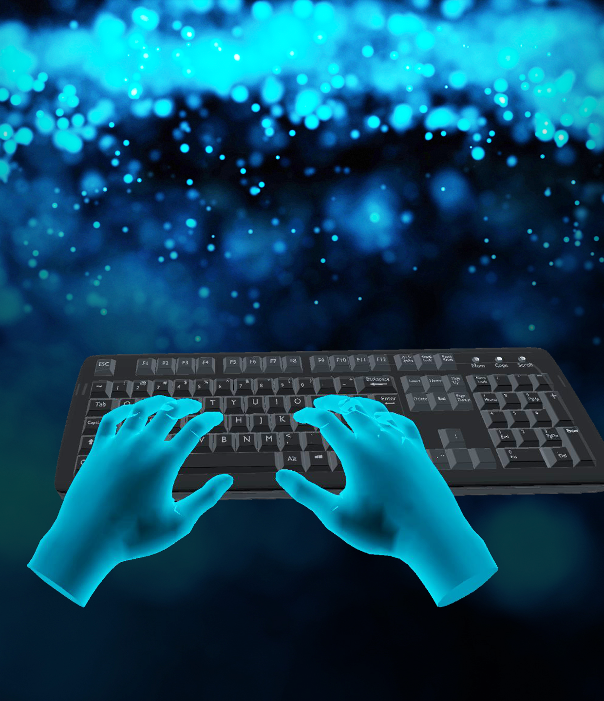 Keyboard and hand visualisation in VR